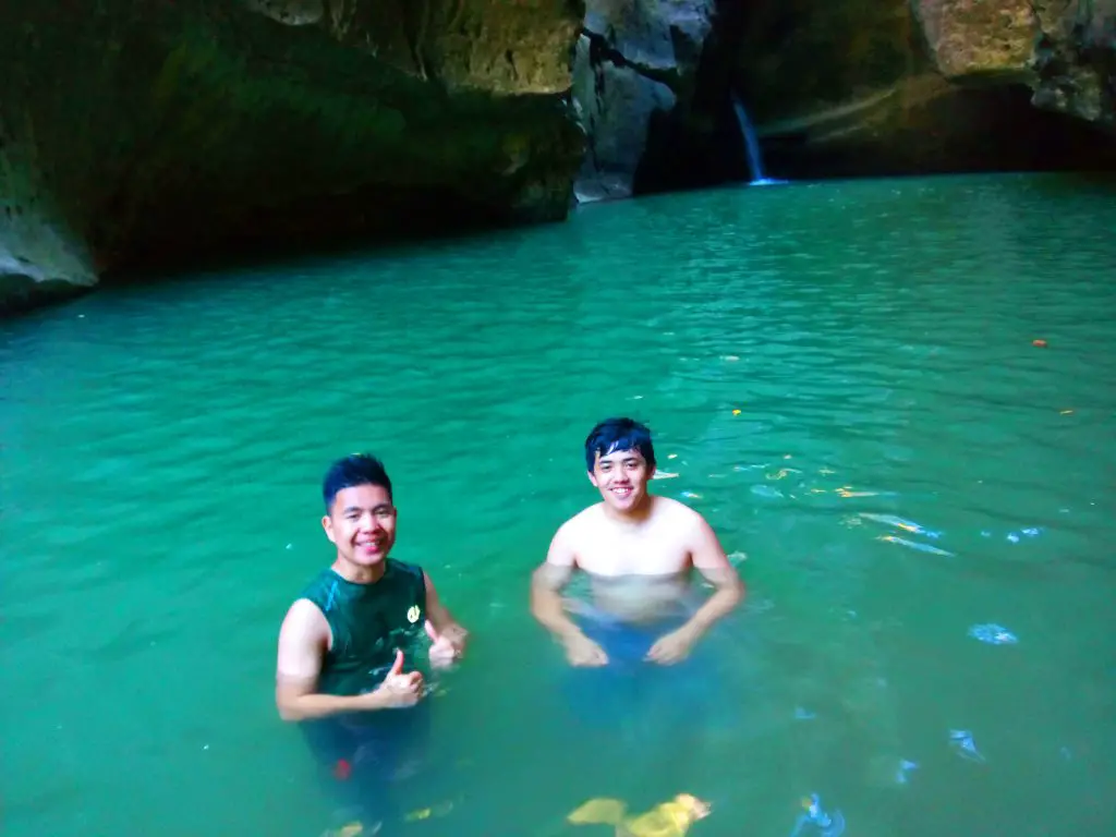 A waterfall near Bengaongao Cave and Paterno Cave.