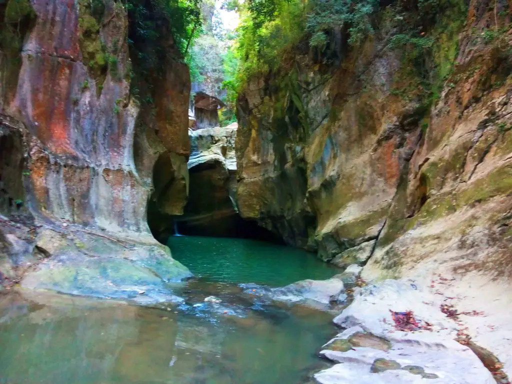 A waterfall near Bengaongao Cave and Paterno Cave.