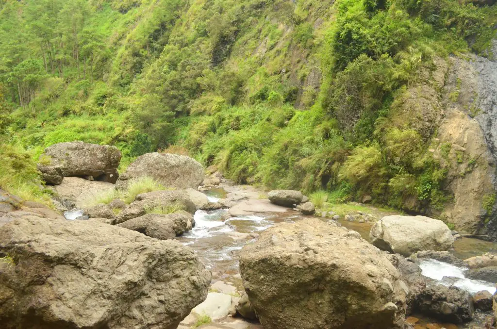 Big boulders in Pongas Falls in Sagada
